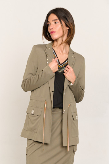 CHAQUETA FLUIDA KAKI