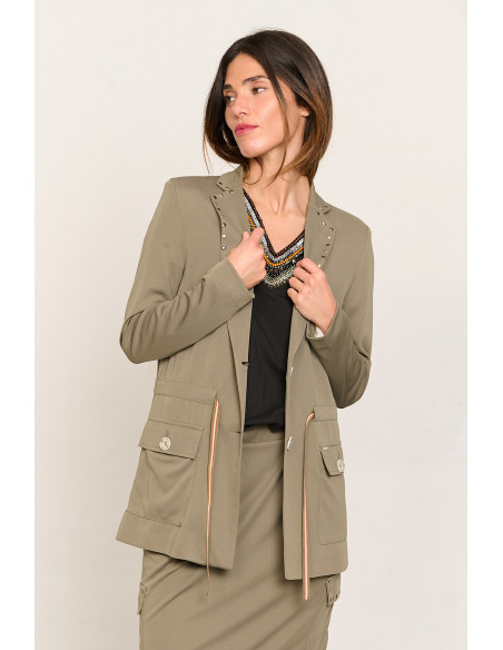 CHAQUETA FLUIDA KAKI