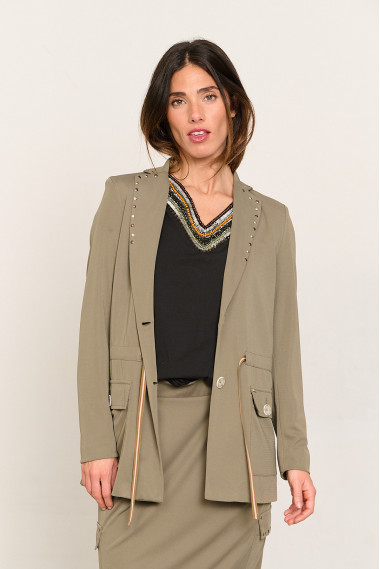 CHAQUETA FLUIDA KAKI