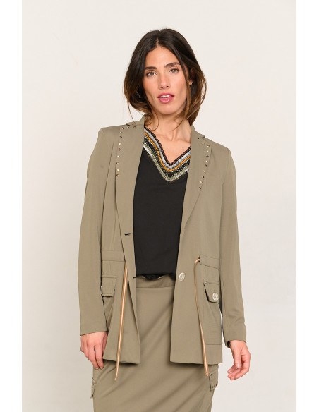 CHAQUETA FLUIDA KAKI