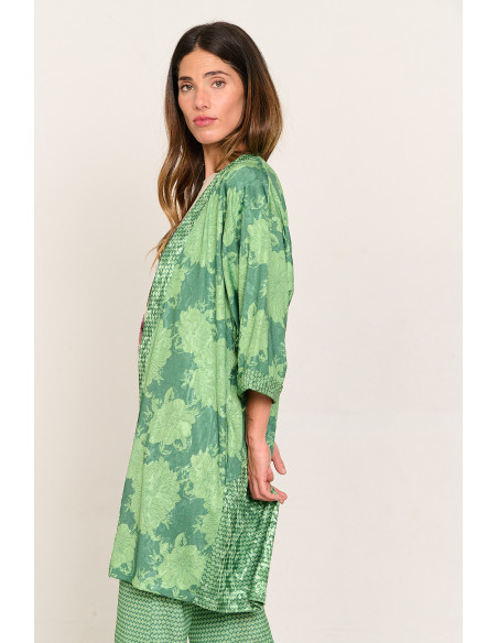Kimono de largura media estampado flora BMB & Co. vista lateral