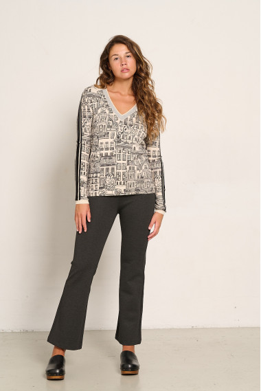PANTALON ACAMPANADO GRIS