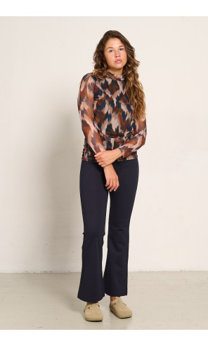 Pantalon acampanado marino efecto segunda piel BMB & Co.