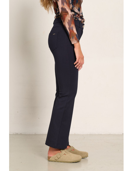 Pantalon acampanado marino efecto segunda piel BMB & Co.