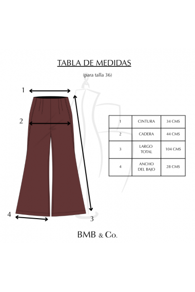 PANTALON CAMPANA GRANATE