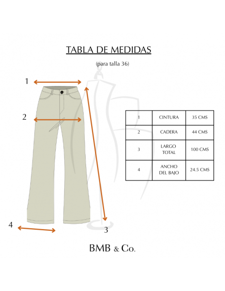 Pantalon acampanado bosque efecto segunda piel BMB & Co.