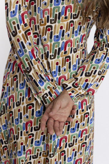 Vestido Corto Camisero con Print BMB & Co.