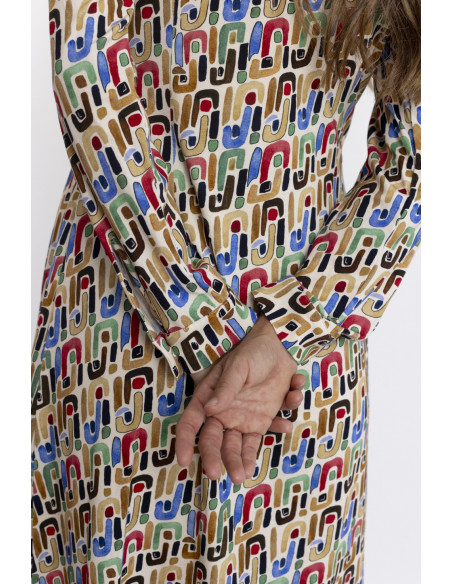 Vestido Corto Camisero con Print BMB & Co.