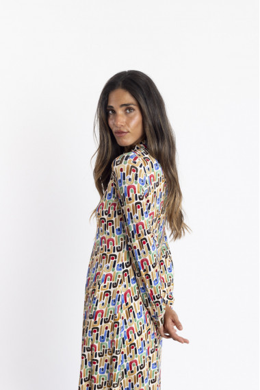 Vestido Corto Camisero con Print BMB & Co.