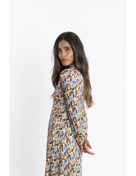 Vestido Corto Camisero con Print BMB & Co.