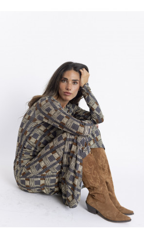 Vestido Largo Nudos con Print BMB & Co.