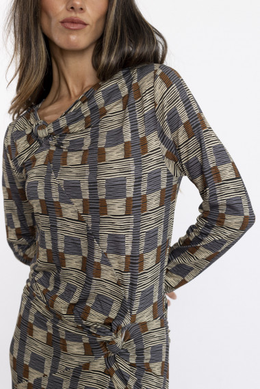 Vestido Largo Nudos con Print BMB & Co.