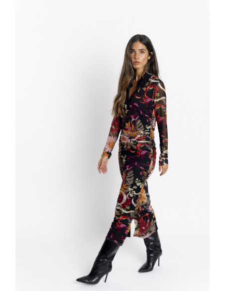 Vestido Midi Entallado Tul BMB & Co.