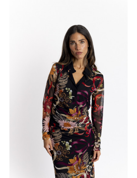 Vestido Midi Entallado Tul BMB & Co.