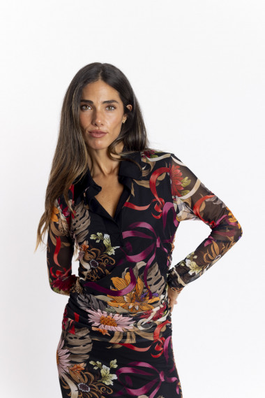 Vestido Midi Entallado Tul BMB & Co.