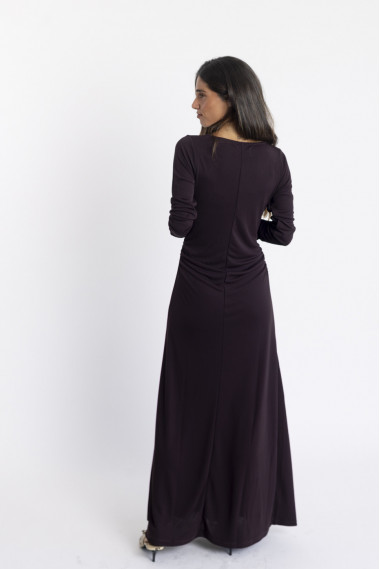 Vestido Largo Granate con Nudos BMB & Co.