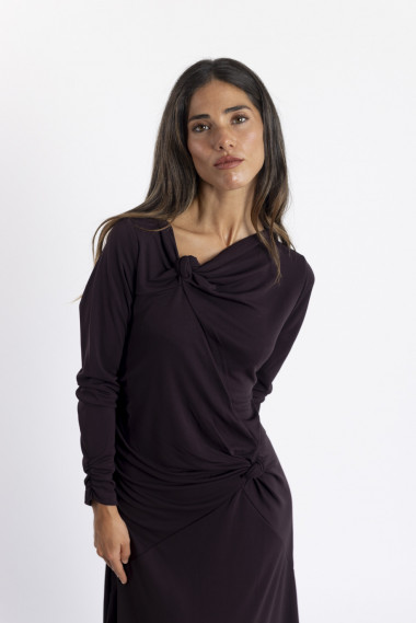Vestido Largo Granate con Nudos BMB & Co.