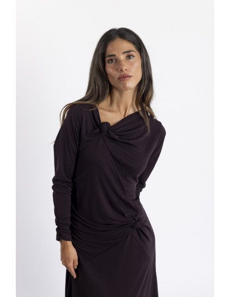 Vestido Largo Granate con Nudos BMB & Co.