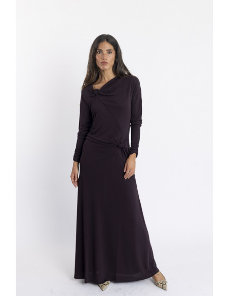 Vestido Largo Granate con Nudos BMB & Co.