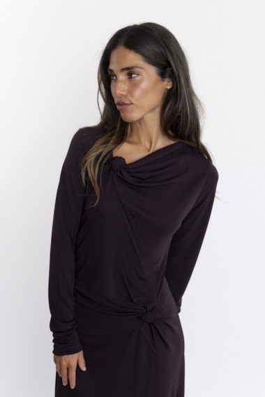 Vestido Largo Granate con Nudos BMB & Co.
