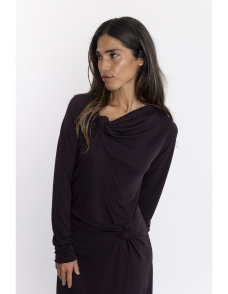 Vestido Largo Granate con Nudos BMB & Co.