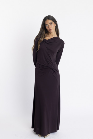 Vestido Largo Granate con Nudos BMB & Co.