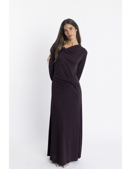 Vestido Largo Granate con Nudos BMB & Co.