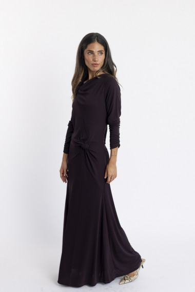 Vestido Largo Granate con Nudos BMB & Co.