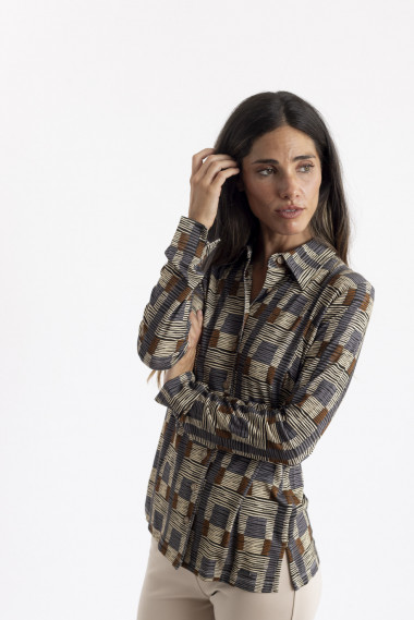 Camisa Con Print Etnico y Caida BMB & Co.