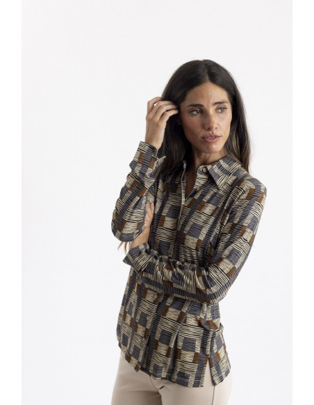 Camisa Con Print Etnico y Caida BMB & Co.