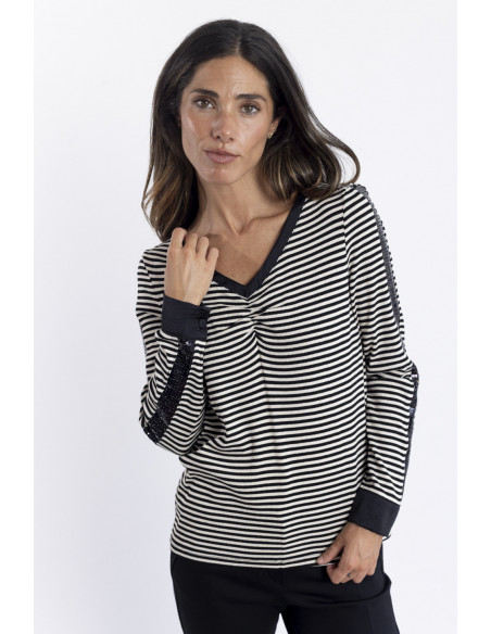 Camiseta rayas Rib Manga Larga BMB & Co.