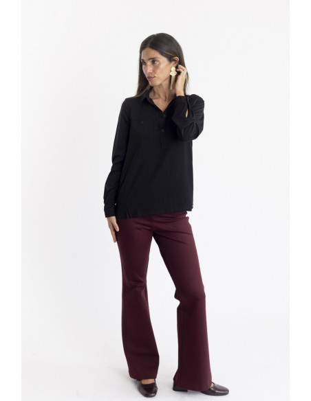 PANTALON CAMPANA GRANATE