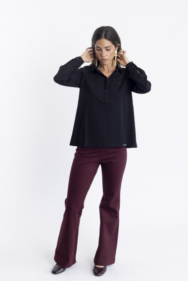 PANTALON CAMPANA GRANATE
