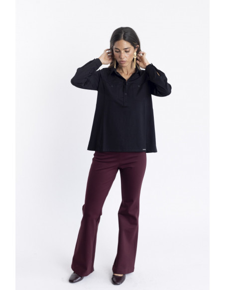 PANTALON CAMPANA GRANATE