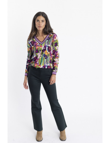 Pantalon acampanado bosque efecto segunda piel BMB & Co.