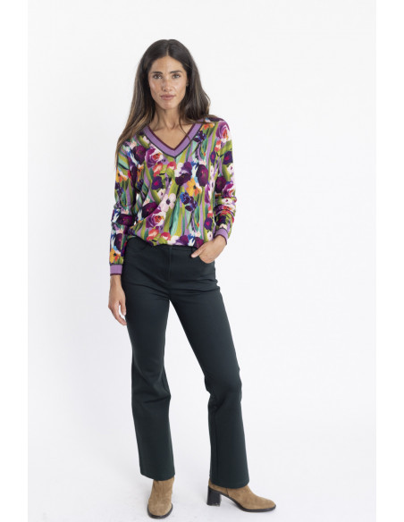 Pantalon acampanado bosque efecto segunda piel BMB & Co.