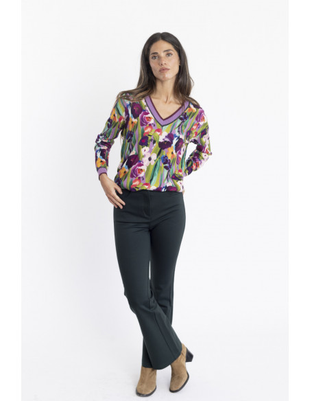 Pantalon acampanado bosque efecto segunda piel BMB & Co.