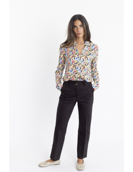 Pantalon Recto Chocolate Efecto Segunda Piel BMB & Co.