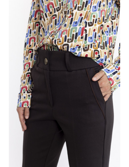 Pantalon Recto Chocolate Efecto Segunda Piel BMB & Co.