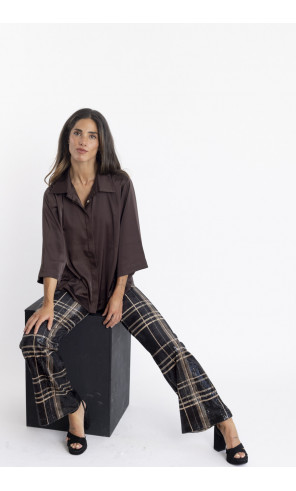 Pantalon Cuadros Lentejuelas Transparentes BMB & Co.