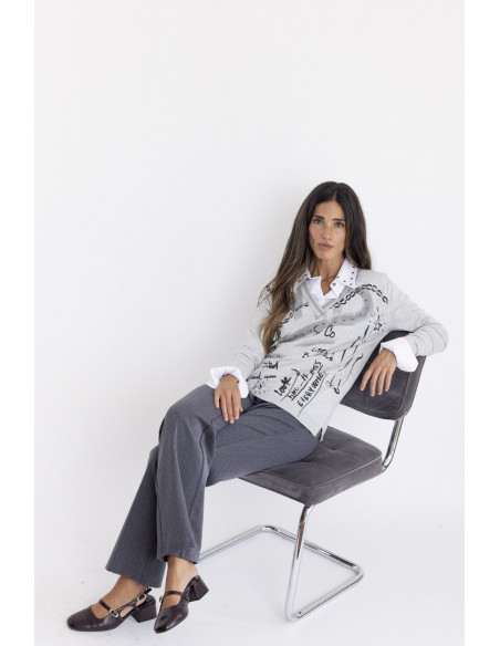 PANTALON RECTO CON STRASS