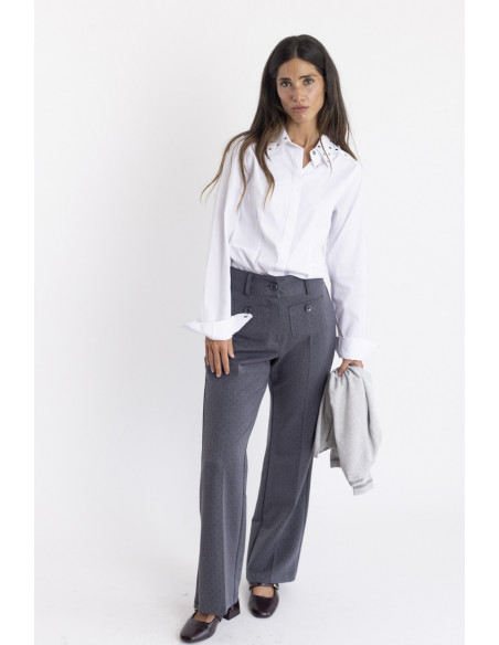 PANTALON RECTO CON STRASS