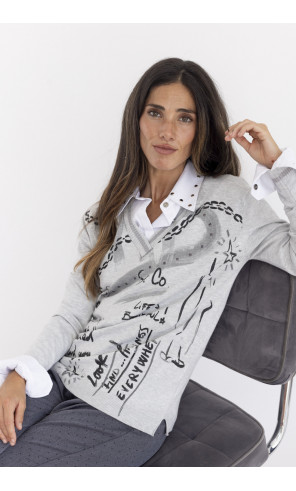 Jersey Fino Gris  Con Print Graffiti BMB  & Co.
