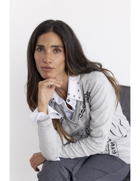 Jersey Fino Gris  Con Print Graffiti BMB  & Co.