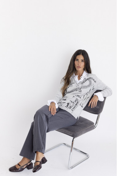 Jersey Fino Gris  Con Print Graffiti BMB  & Co.
