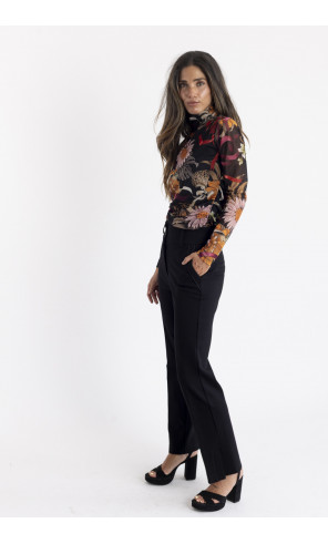 Pantalon Recto Negro Efecto Segunda Piel BMB & Co.