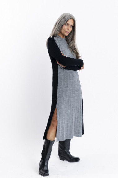Vestido Midi Punto Bicolor BMB & Co.