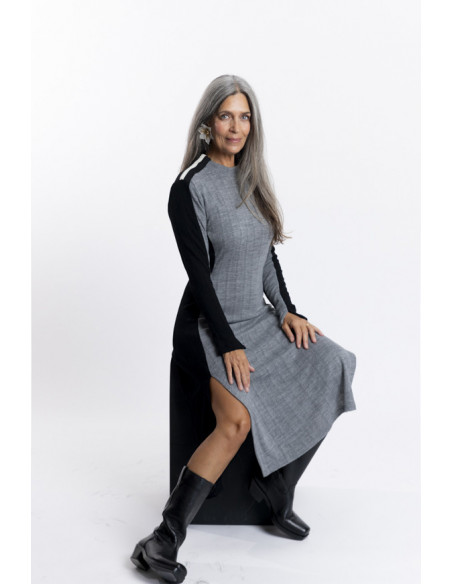 Vestido Midi Punto Bicolor BMB & Co.