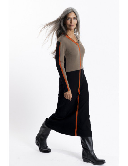 Vestido Midi Punto Canalé BMB & Co.