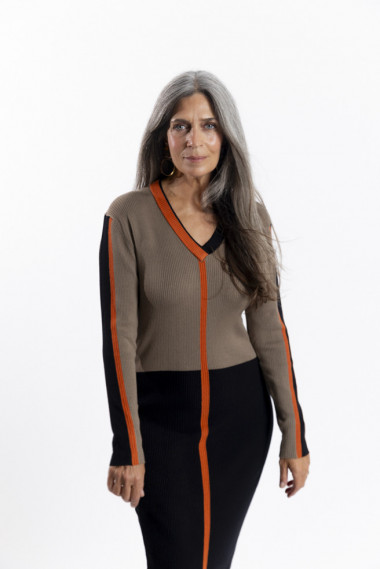Vestido Midi Punto Canalé BMB & Co.